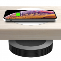 Hidden Invisible Airspace Furniture 32mm Qi Smart Long Distance Wireless Charger For Office Coffee Wooden Marble Glass Table