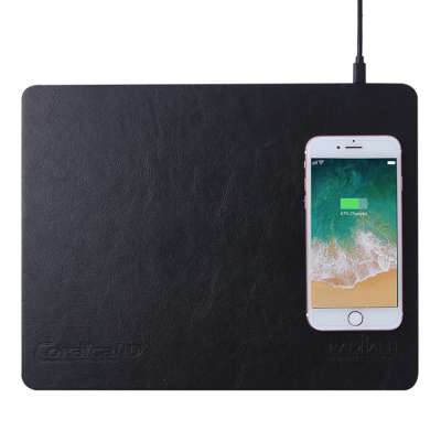 PU Leather Mouse Pad Qi Wireless Charging High Quality Wireless Mobile Phone Charger