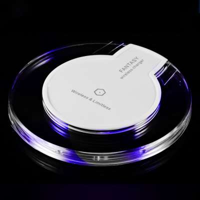 Universal Fantasy Qi Wireless Charger With LED Light Mobile Phone K9 Crystal Wireless Charger