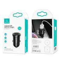 USAMS CC114 C20 2.4A Mini Car Charger For iPhone XS XR XS Max Fast Car Charging Dual USB Car Phone Charger Adapter