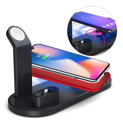 2020 new technologyQi Wireless 4-in-1 Fast Charger Charging Station for smart Watch earphones mobile phone